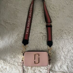 Marc Jacobs Light Pink Crossbody Bag with Logo Strap